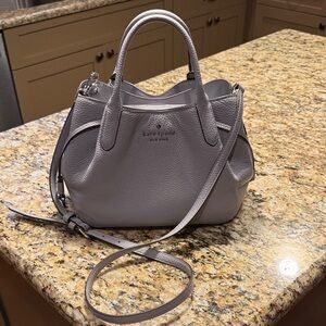 Kate Spade Light Gray Satchel With Removable Strap